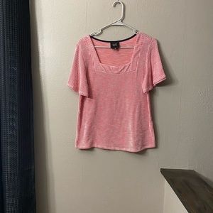 Red and White Stripe Top